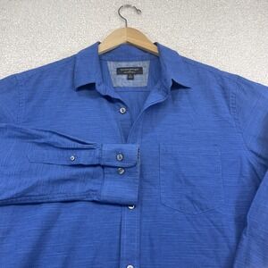 Banana Republic Shirt Mens L Blue Soft Wash Slim Fit Long Sleeve Button Down